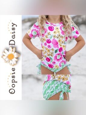 Girls 2 Piece Rashguard Swimsuit